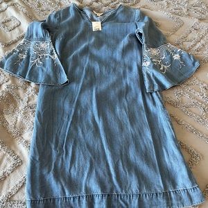 Denim blue flutter sleeve xs dress.
